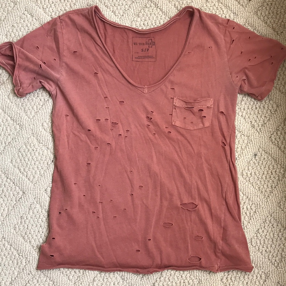 Free People Distressed Tee